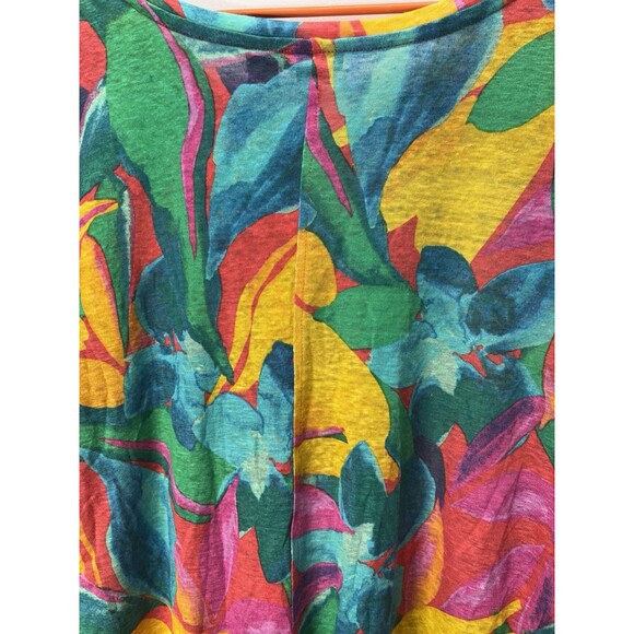 Tahari Women’sShirt/top  Tropical Linen Basic Everyday Resort Vacation Tee Sz 2X - Picture 9 of 12